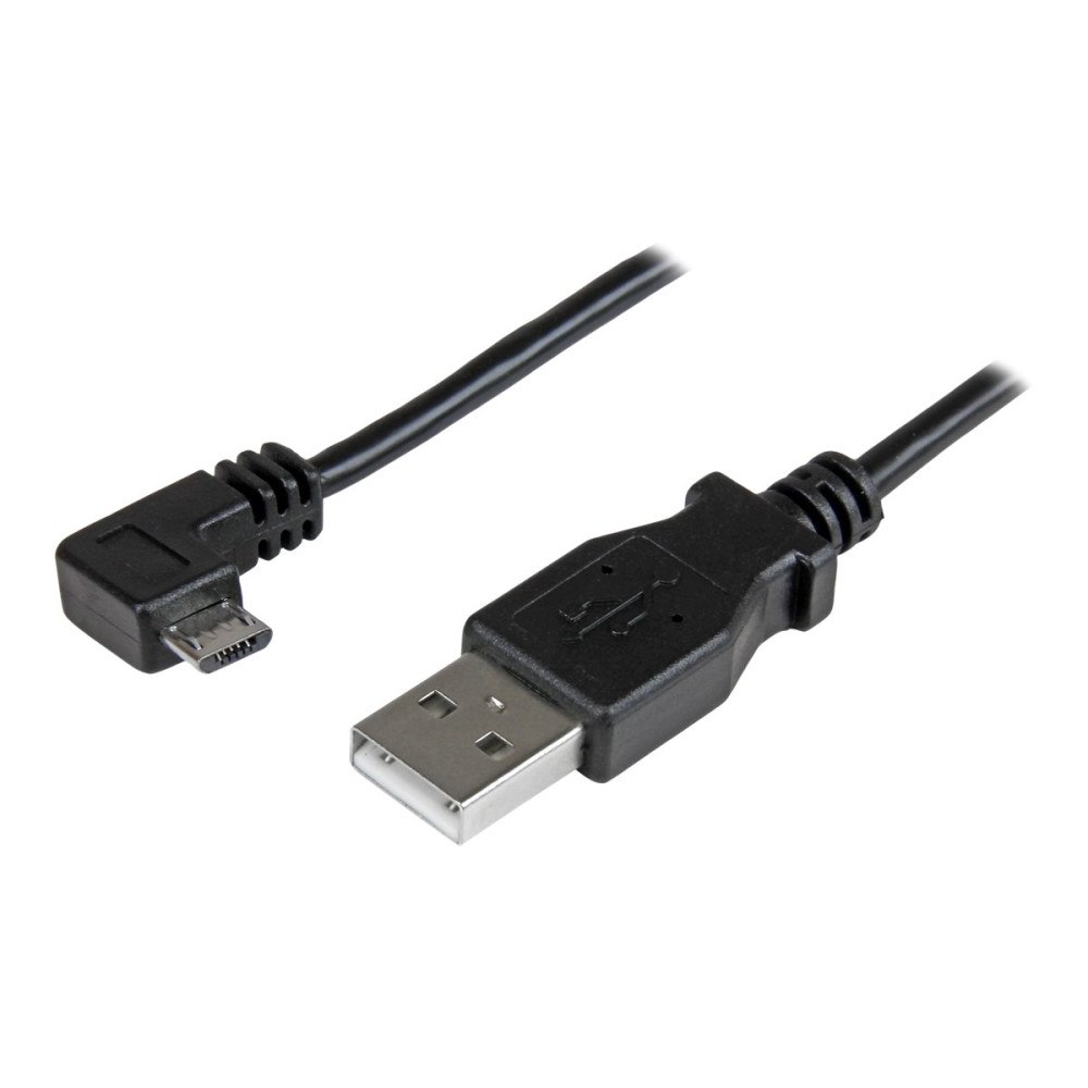 StarTech.com StarTech Right Angle Micro USB Cable - 1 ft / 0.5m - 90 degree - USB Cord - USB Charger Cable - USB to Micro USB Cable (...