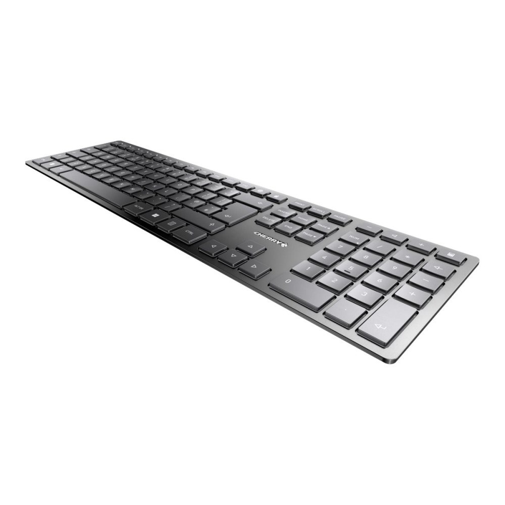 CHERRY CHERRY KW 9100 SLIM - tangentbord - QWERTY - brittisk - svart, silver Inmatningsenhet