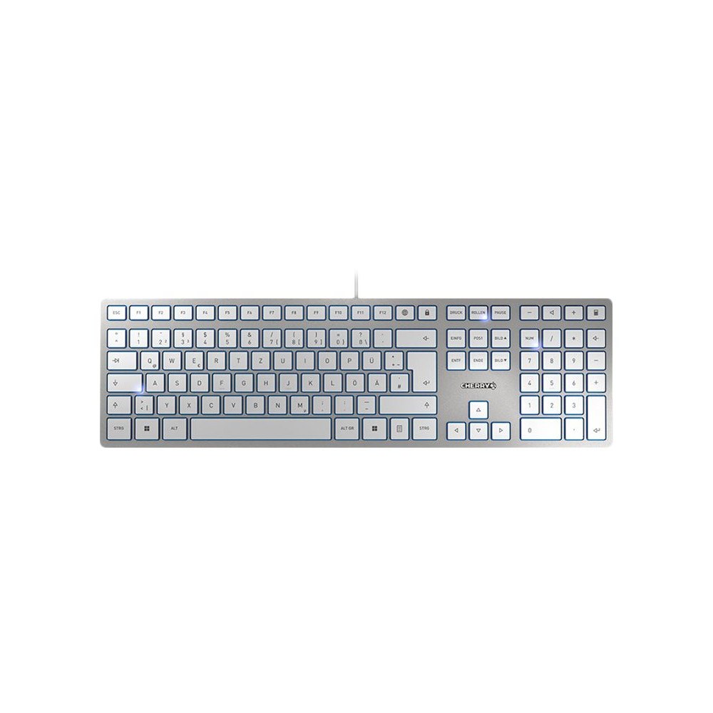 CHERRY CHERRY KC 6000 SLIM - tangentbord - QWERTY - brittisk - silver Inmatningsenhet