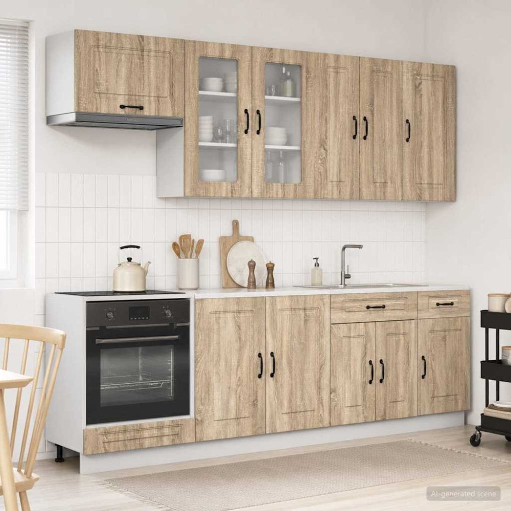 vidaXL Köksenhet KALMAR 8 pcs Sonoma-ek Konstruerat trä