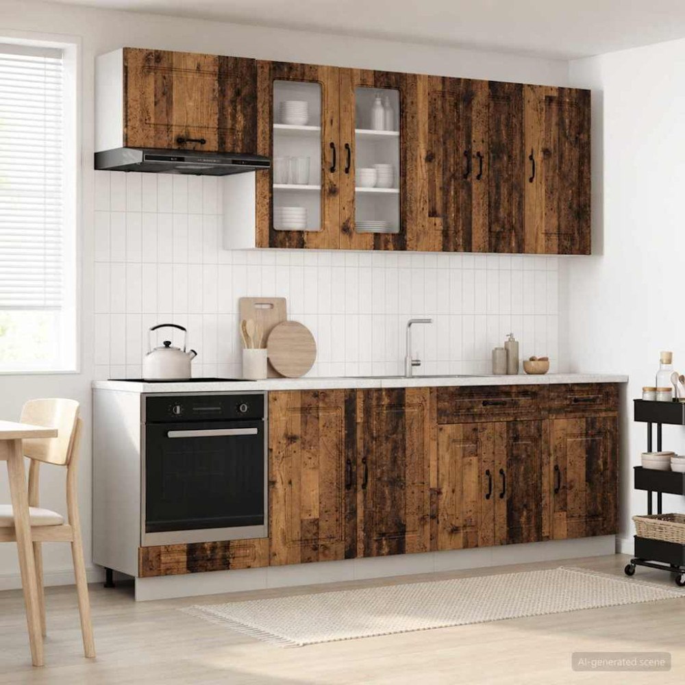 vidaXL Köksenhet KALMAR 8 pcs Gammalt trä Konstruerat trä