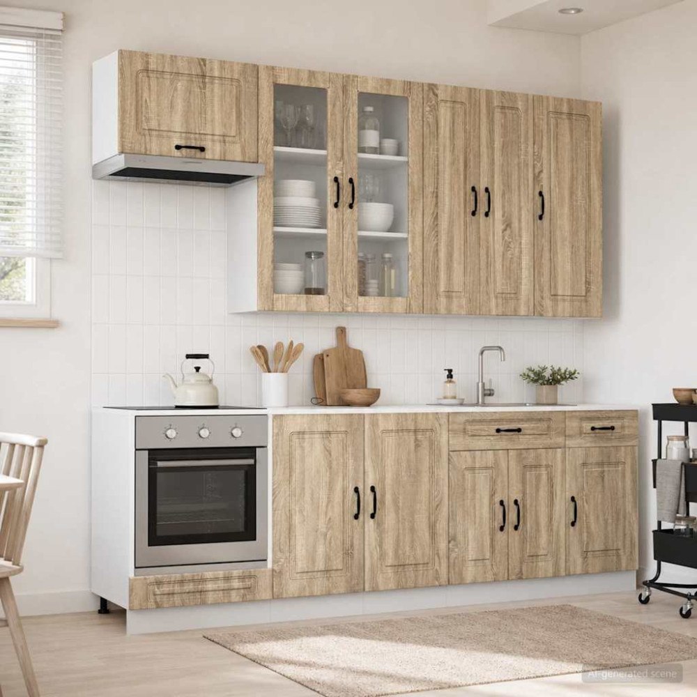 vidaXL Köksenhet KALMAR 8 pcs Sonoma-ek Konstruerat trä