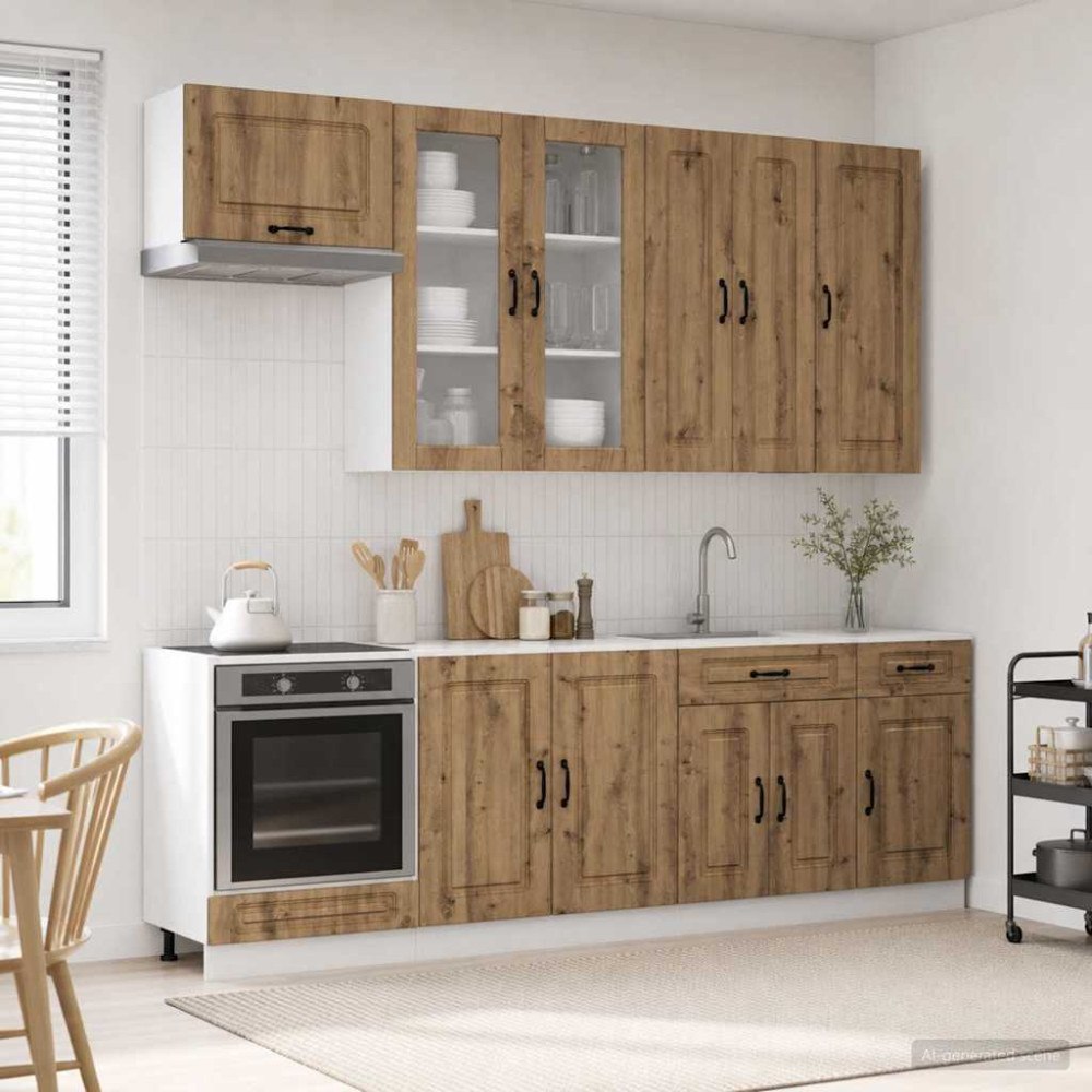 vidaXL Köksenhet KALMAR 8 pcs Artisan-ek Konstruerat trä
