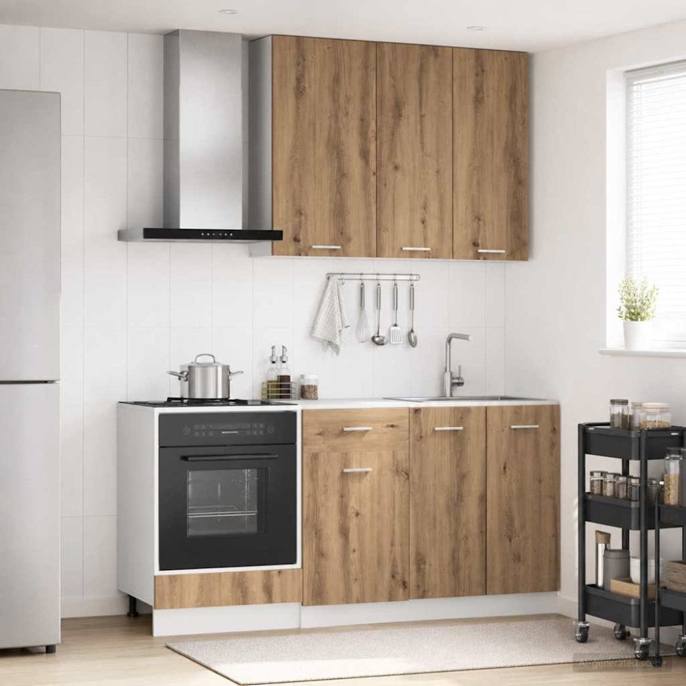 vidaXL Köksenhet LYON 5 pcs Artisan-ek Konstruerat trä