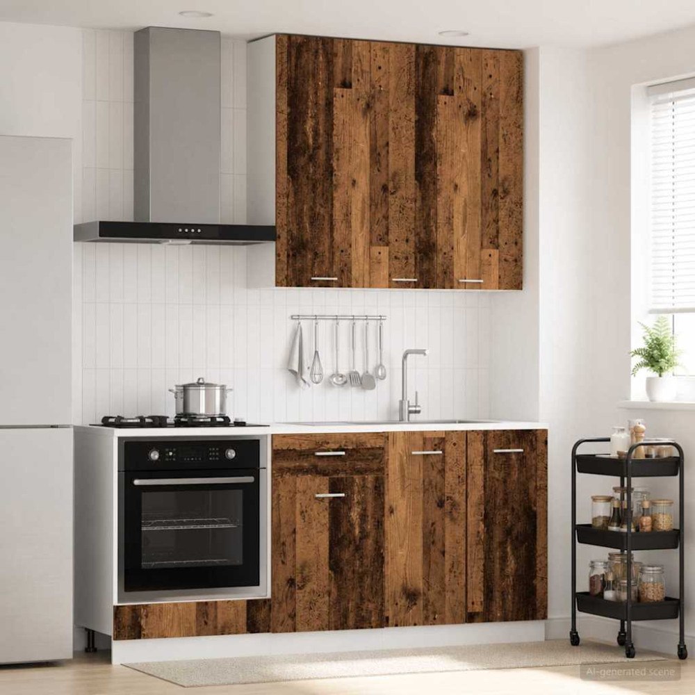 vidaXL Köksenhet LYON 5 pcs Gammalt trä Konstruerat trä