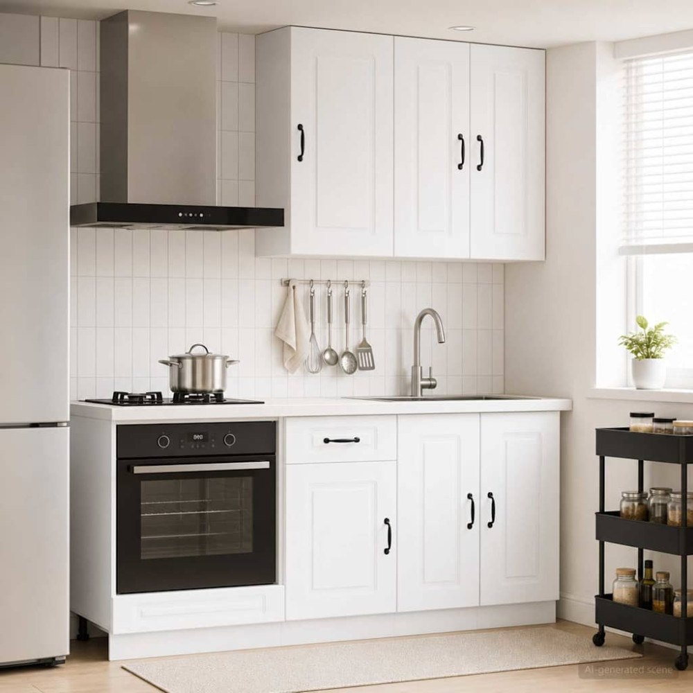 vidaXL Köksenhet KALMAR 5 pcs Vit Konstruerat trä