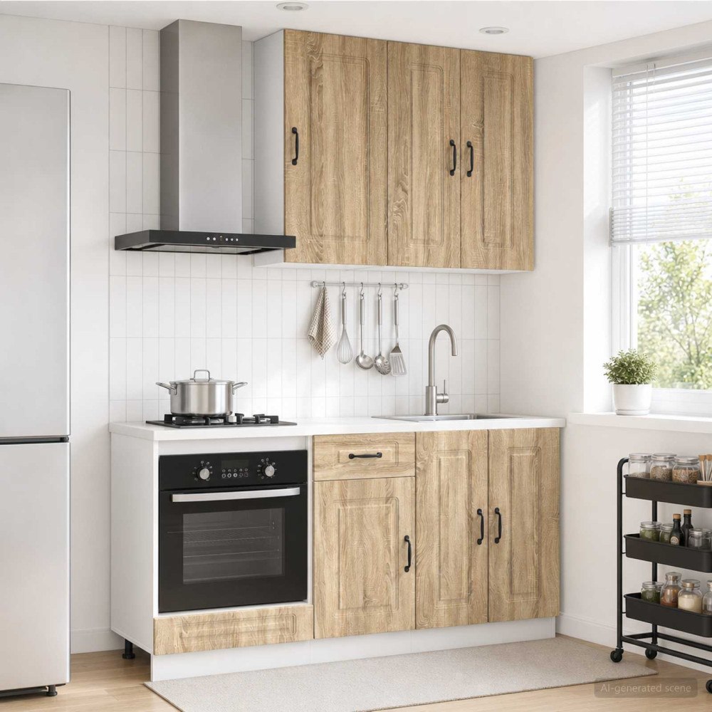 vidaXL Köksenhet KALMAR 5 pcs Sonoma-ek Konstruerat trä