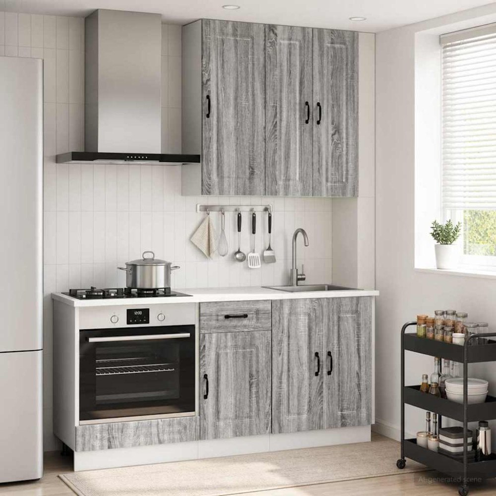 vidaXL Köksenhet KALMAR 5 pcs Grå Sonoma Konstruerat trä