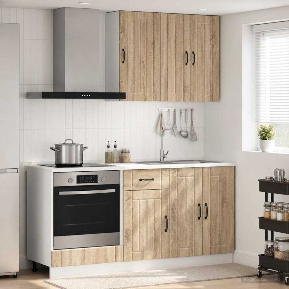 vidaXL Köksenhet LUCCA 5 pcs Sonoma-ek Konstruerat trä