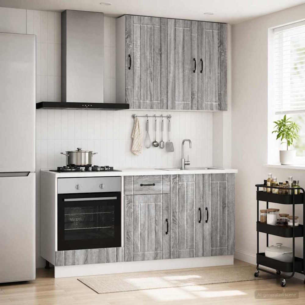 vidaXL Köksenhet LUCCA 5 pcs Grå Sonoma Konstruerat trä
