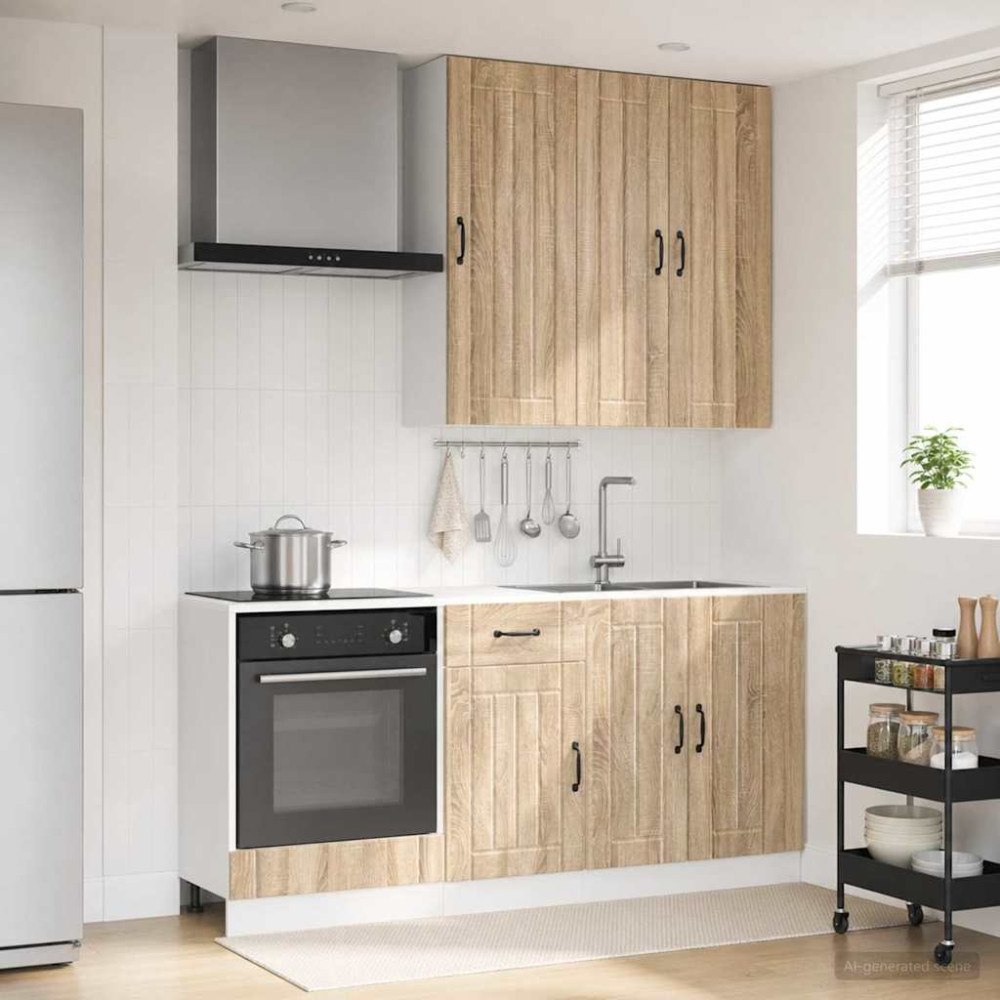 vidaXL Köksenhet LUCCA 5 pcs Sonoma-ek Konstruerat trä