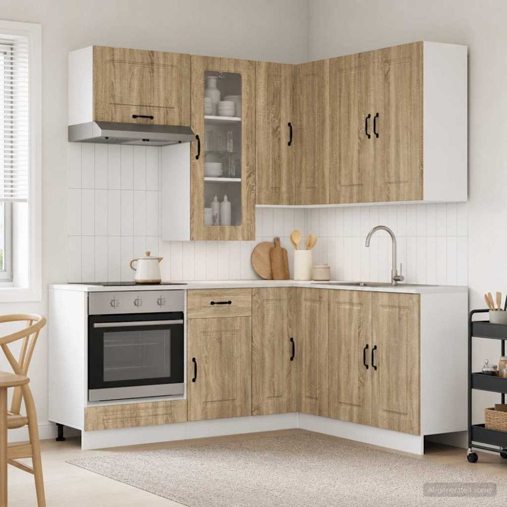 vidaXL Köksenhet KALMAR 8 pcs Sonoma-ek Konstruerat trä