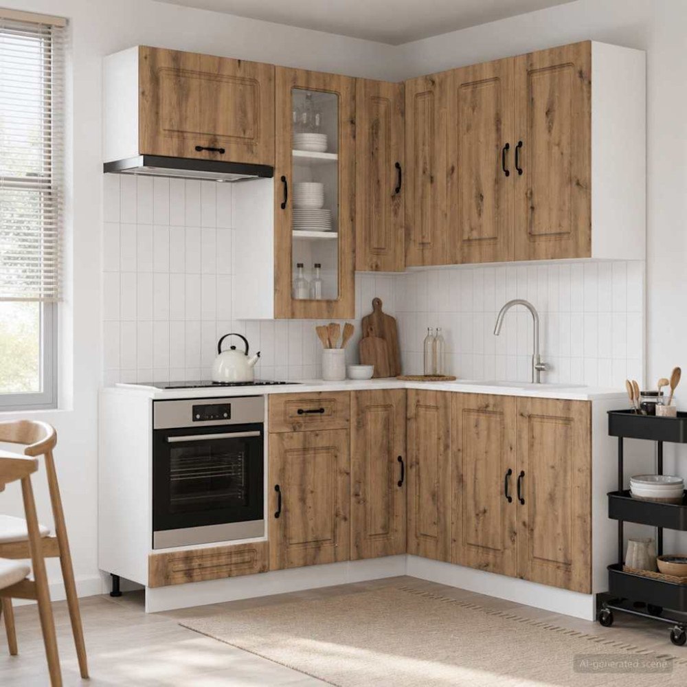 vidaXL Köksenhet KALMAR 8 pcs Artisan-ek Konstruerat trä