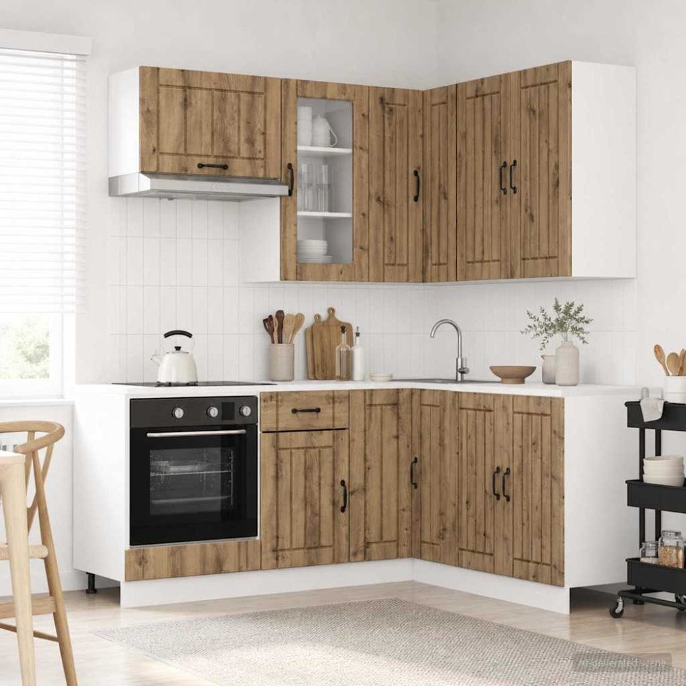 vidaXL Köksenhet LUCCA 8 pcs Artisan-ek Konstruerat trä