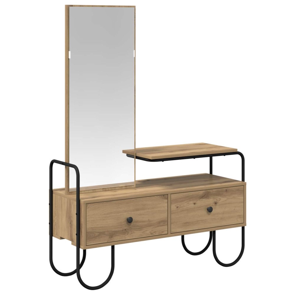 vidaXL Smyckebord Artisan-ek 100 x 36,5 x 136 cm Konstruerat trä