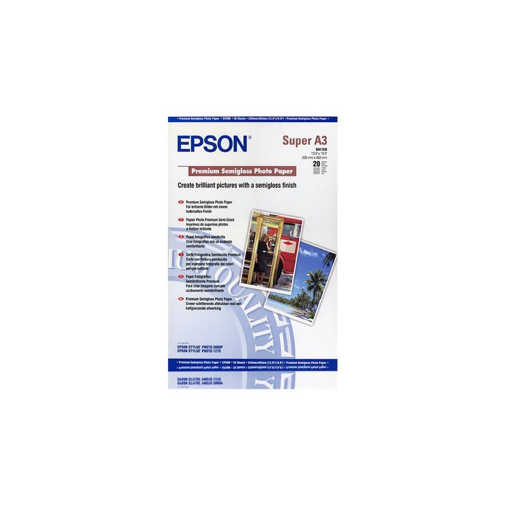 EPSON Epson Premium Semigloss Photo Paper - fotopapper - halvblank - 20 ark - A3 Plus