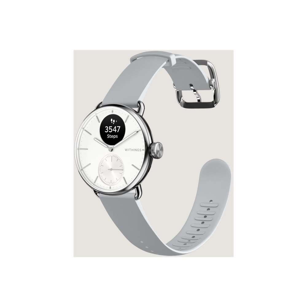 Withings Withings ScanWatch 2 - rostfritt stål - smart klocka med hybridfunktion med band - pärlvit