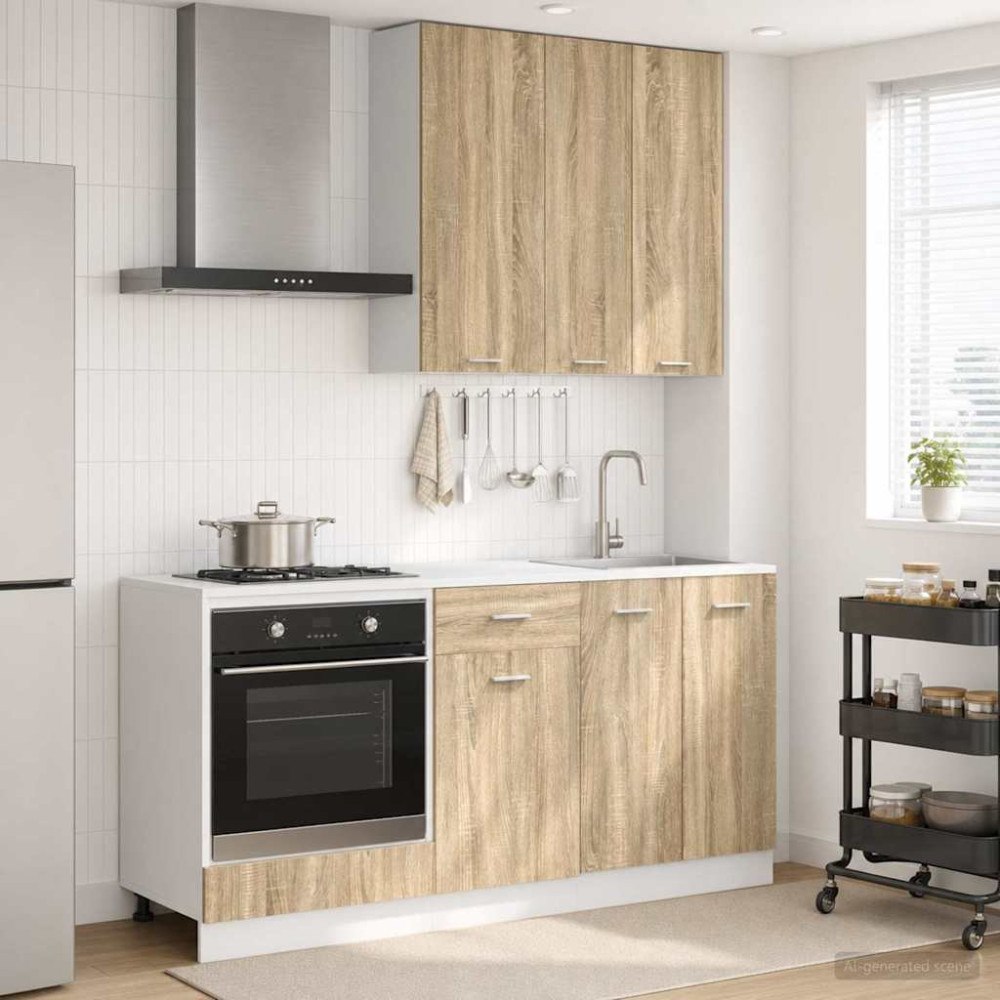 vidaXL Köksenhet LYON 5 pcs Sonoma-ek Konstruerat trä