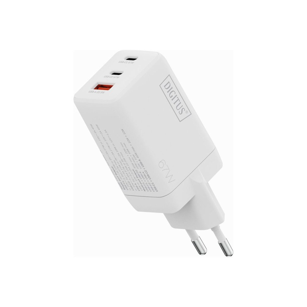 Digitus Digitus strömadapter - GaN - 2 x USB-C, USB - 67 Watt