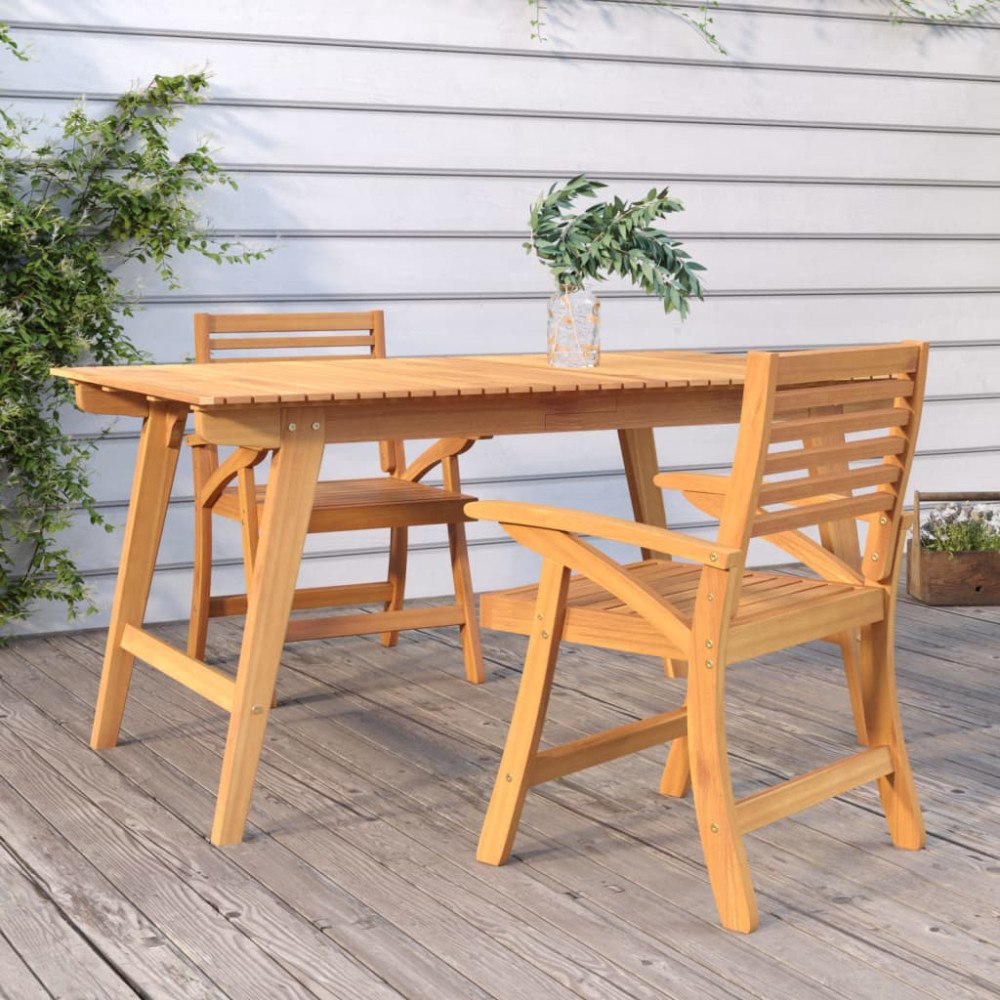 vidaXL Trädgårdsstolar 2 st 58x58x87 cm massivt akaciaträ
