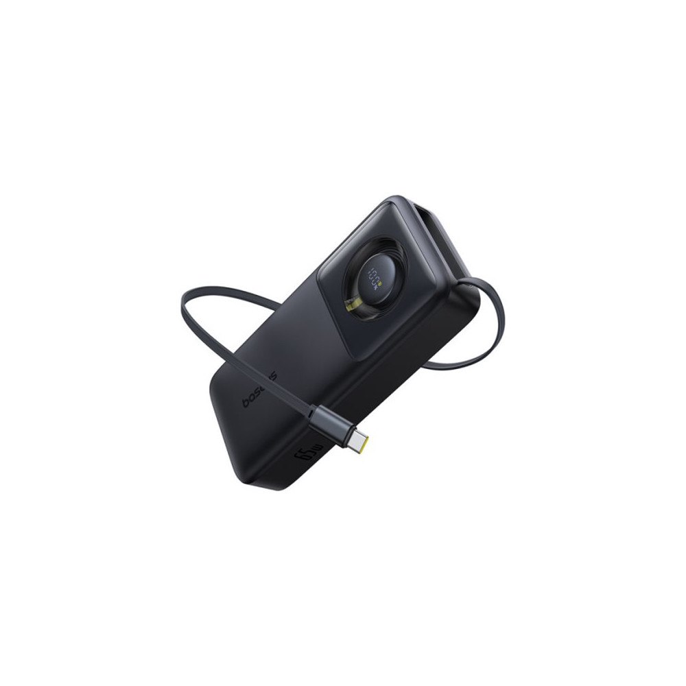 Baseus Baseus Free2Pull P10073700123-00 - power bank - with built-in retractable Type-C cable - 65 Watt - Li-pol - 20000 mAh -...
