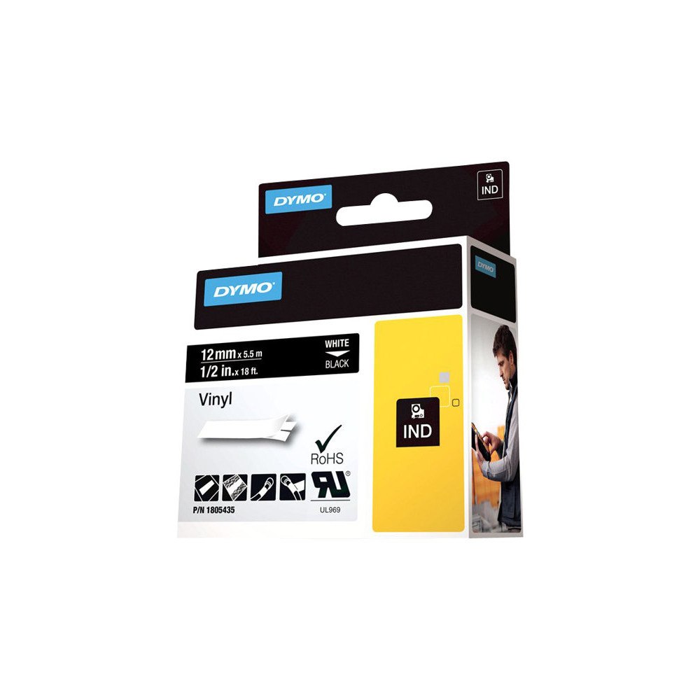 Newell Rubbermaid DYMO Rhino Coloured Vinyl - tejp - 1 kassett(er) - Rulle (1,2 cm x 5,5 m)