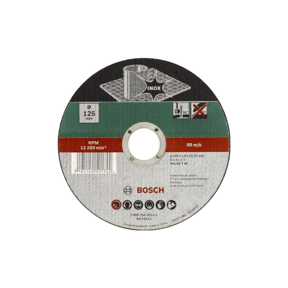 Bosch Bosch 2 609 256 322, Klippskiva, Rostfritt stål, 12,5 cm, Va...