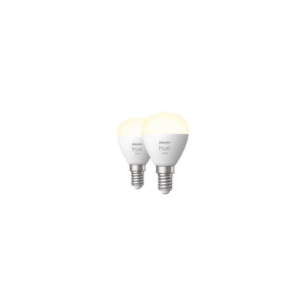 Philips Philips Hue White - LED-glödlampa - form: P45 - E14 - 5.7 W - mjukt vitt ljus - 2700 K - vit (paket om 2)