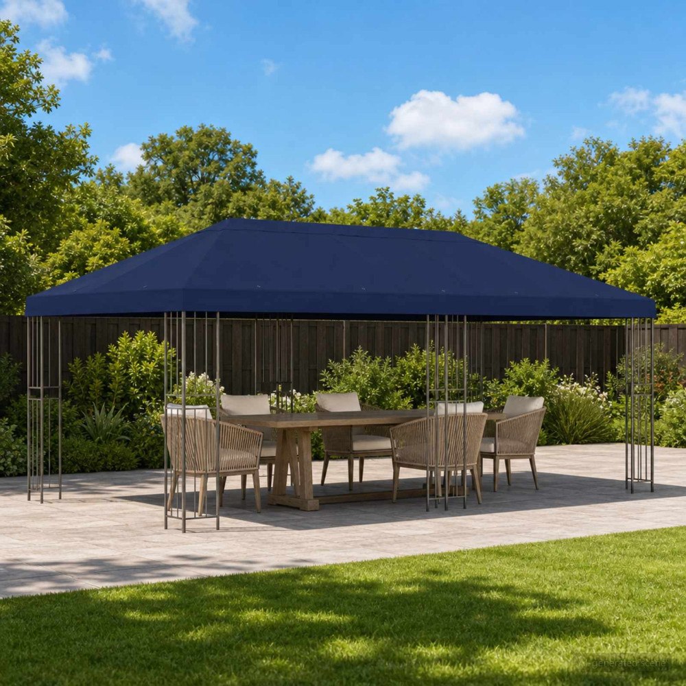 vidaXL Gazebo taköverdrag 6 x 3 m Blå Polyester 190