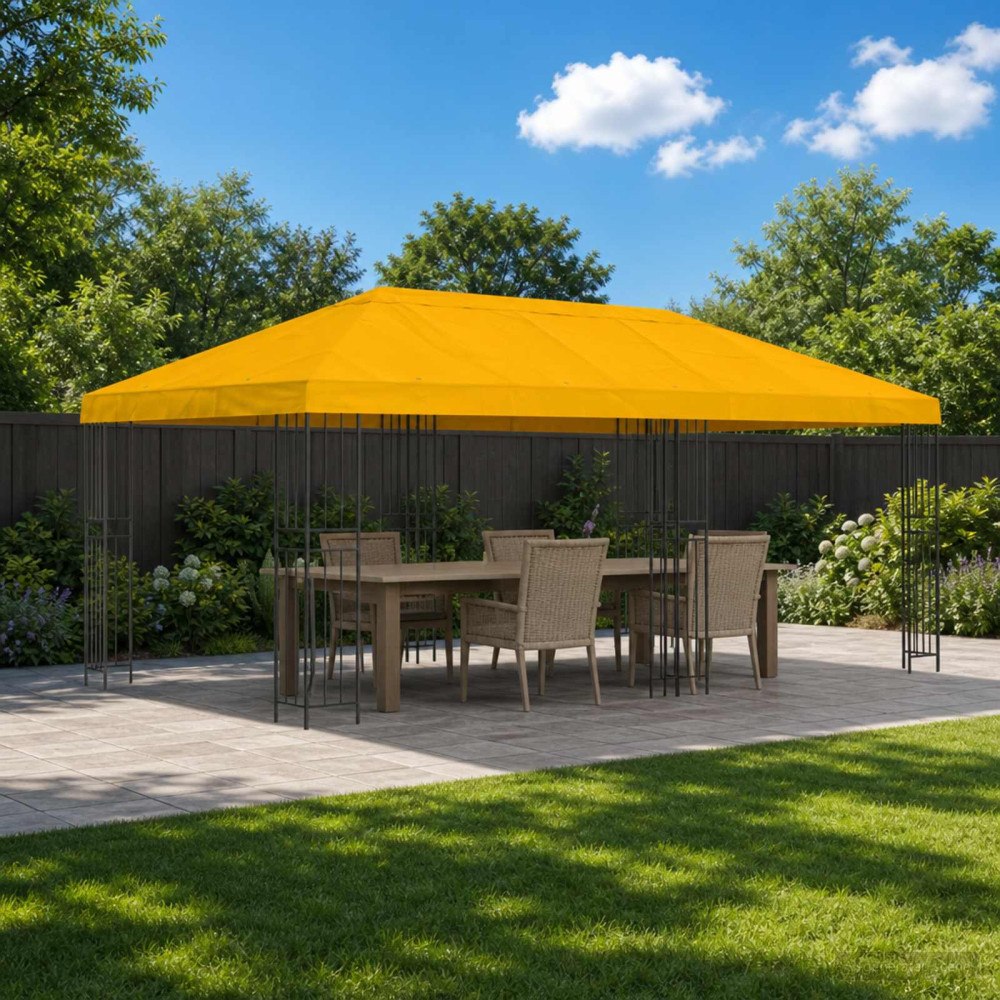 vidaXL Gazebo taköverdrag 6 x 3 m Gul Polyester 190