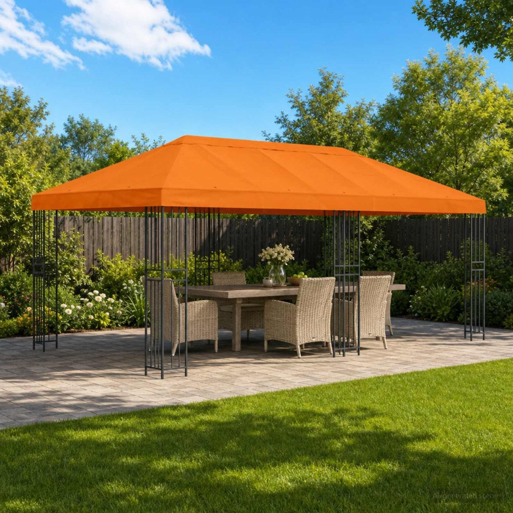 vidaXL Gazebo taköverdrag 6 x 3 m Orange Polyester 190