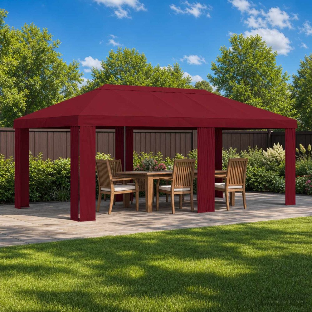 vidaXL Tältöverdrag 6 x 3 m Vinröd Polyester 190 gsm