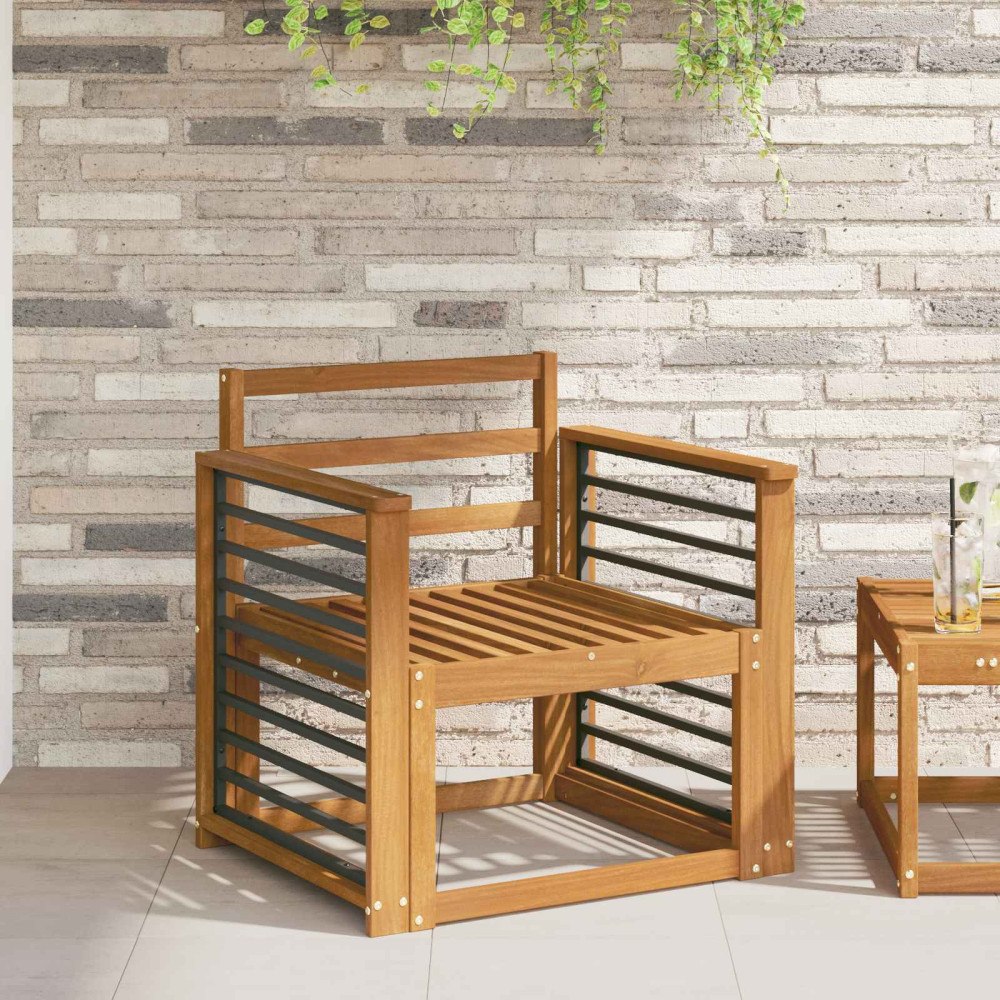 vidaXL Armstöd 2 pcs Naturlig 60 x 6 x 61 cm Massivt Akaciaträ