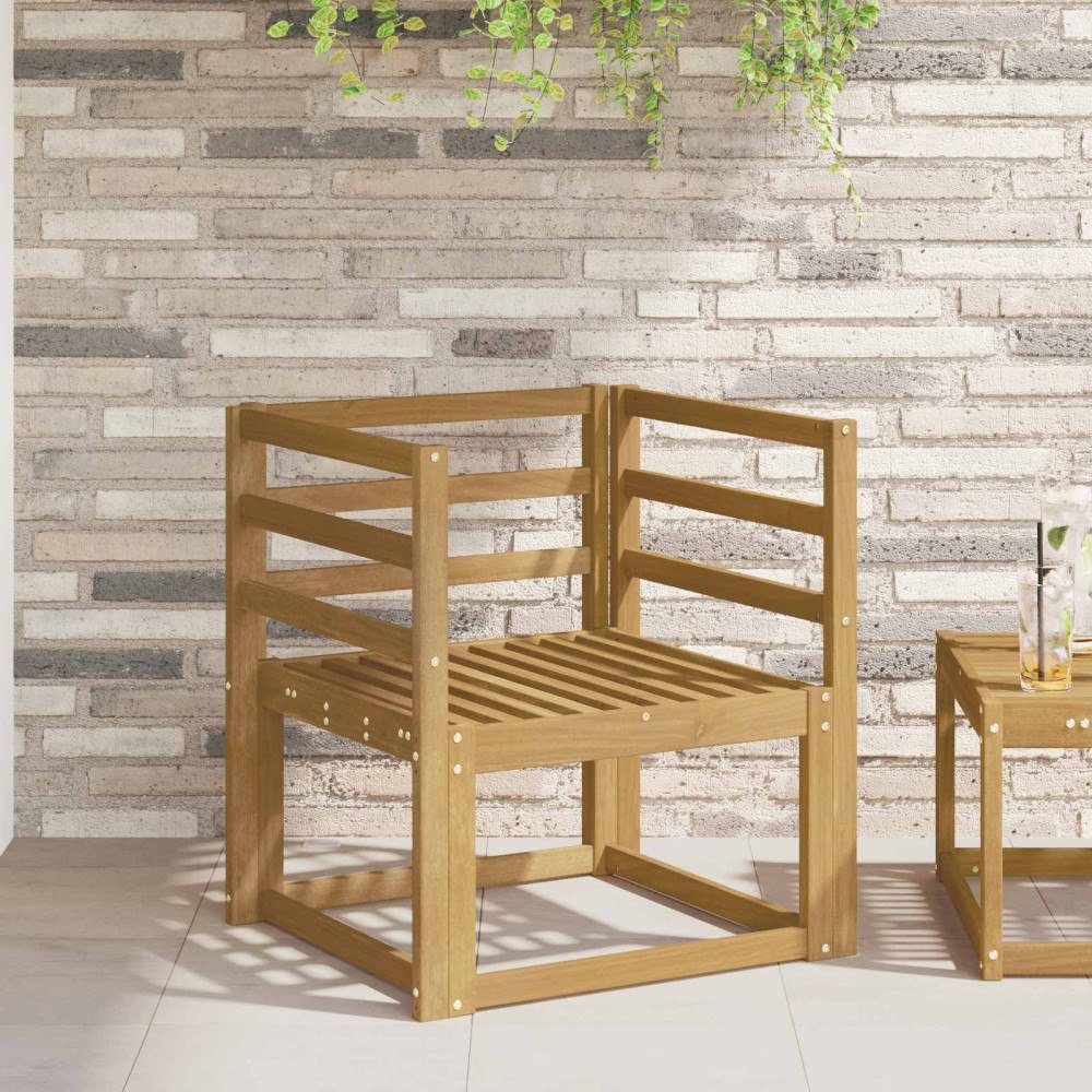 vidaXL Armstöd Moduler 2 pcs Vit 59 x 4 x 73 cm Massivt Akaciaträ