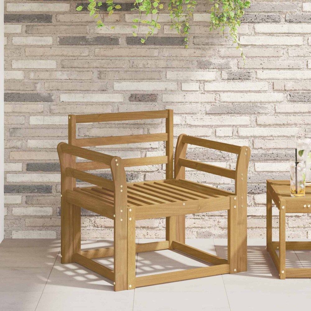 vidaXL Armstödmodul 2 pcs Vit 58,5 x 8,5 x 60 cm Massivt Akaciaträ