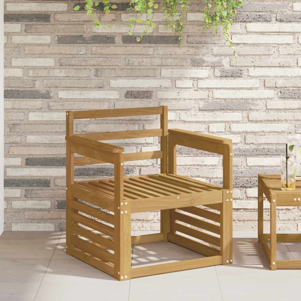 vidaXL Armstödmodul 2 pcs Vit 59 x 6 x 61 cm Massivt Akaciaträ