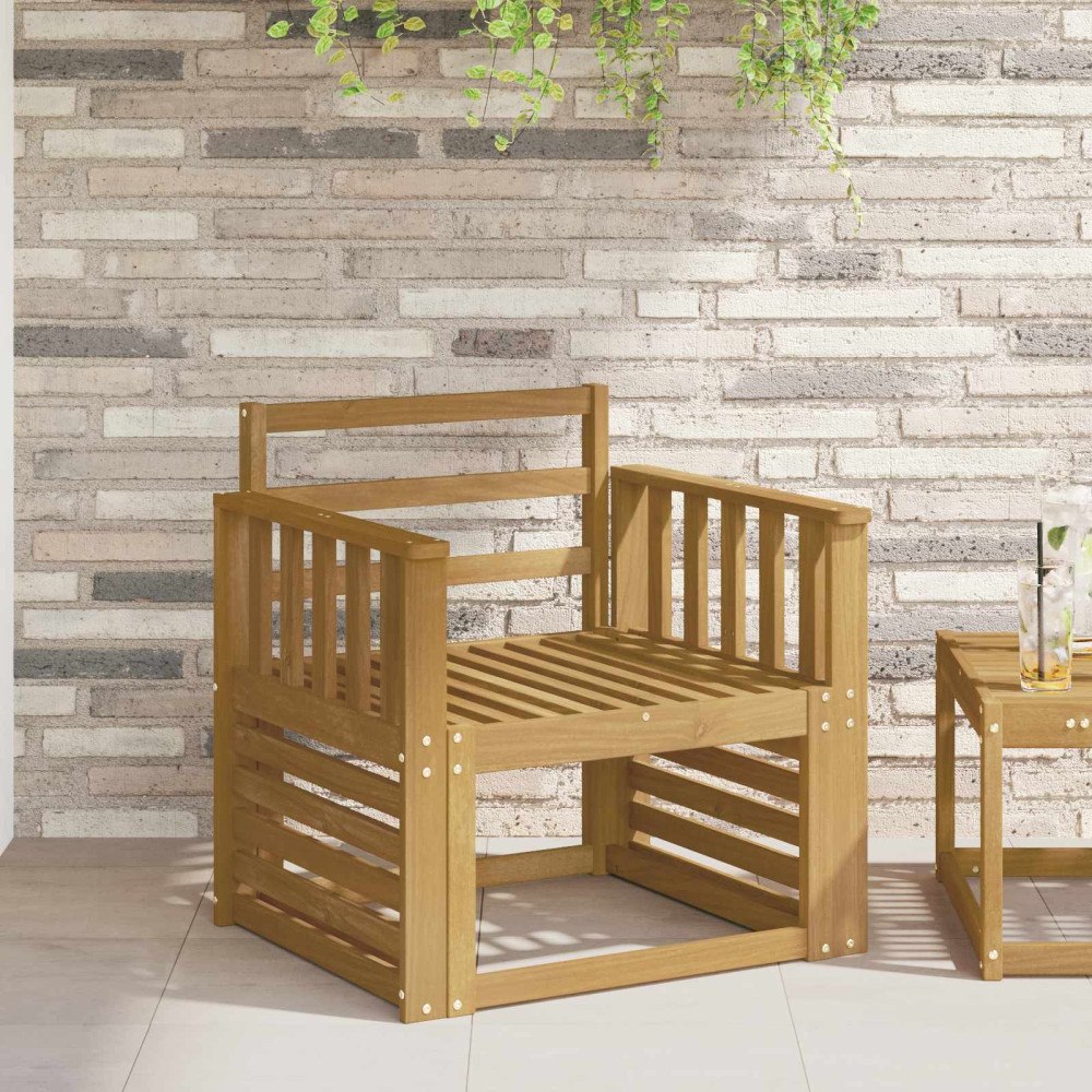 vidaXL Armstödmodul 2 pcs Vit 60 x 6 x 61 cm Massivt Akaciaträ