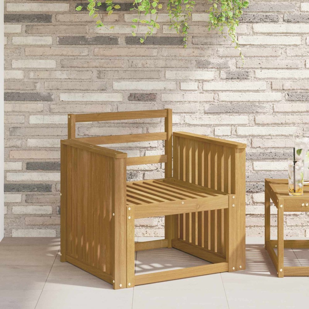 vidaXL Armstödmodul 2 pcs Vit 60 x 6 x 61 cm Massivt Akaciaträ
