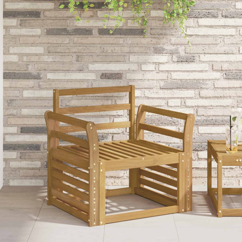 vidaXL Armstödmodul 2 pcs Vit 58,5 x 8 x 60 cm Massivt Akaciaträ
