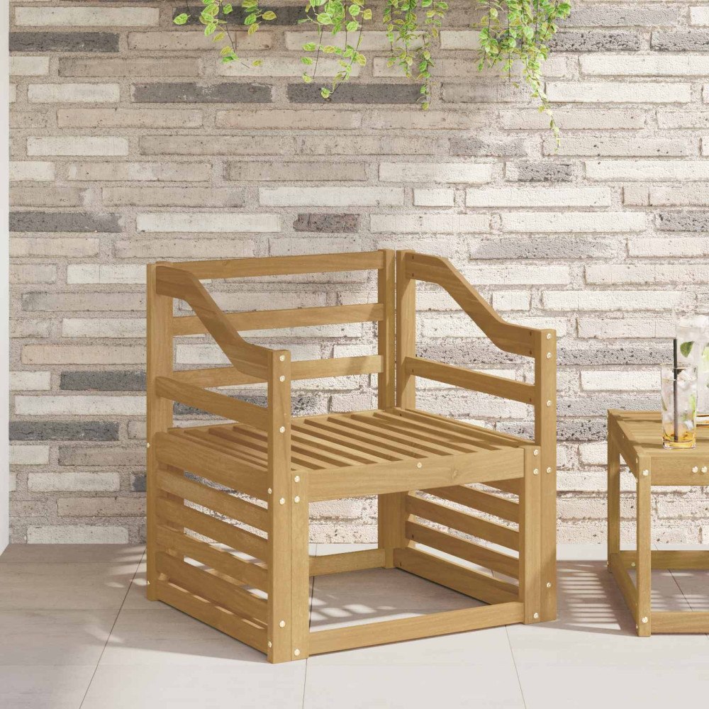 vidaXL Armstödmodul 2 pcs Vit 59 x 4 x 73 cm Massivt Akaciaträ
