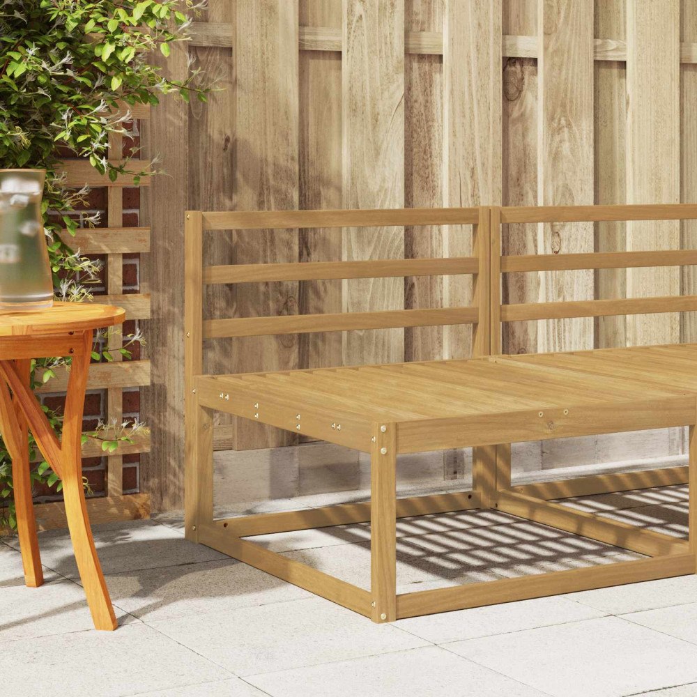 vidaXL Ryggstöd Modul Vit 79 x 4 x 73 cm Massivt Akaciaträ