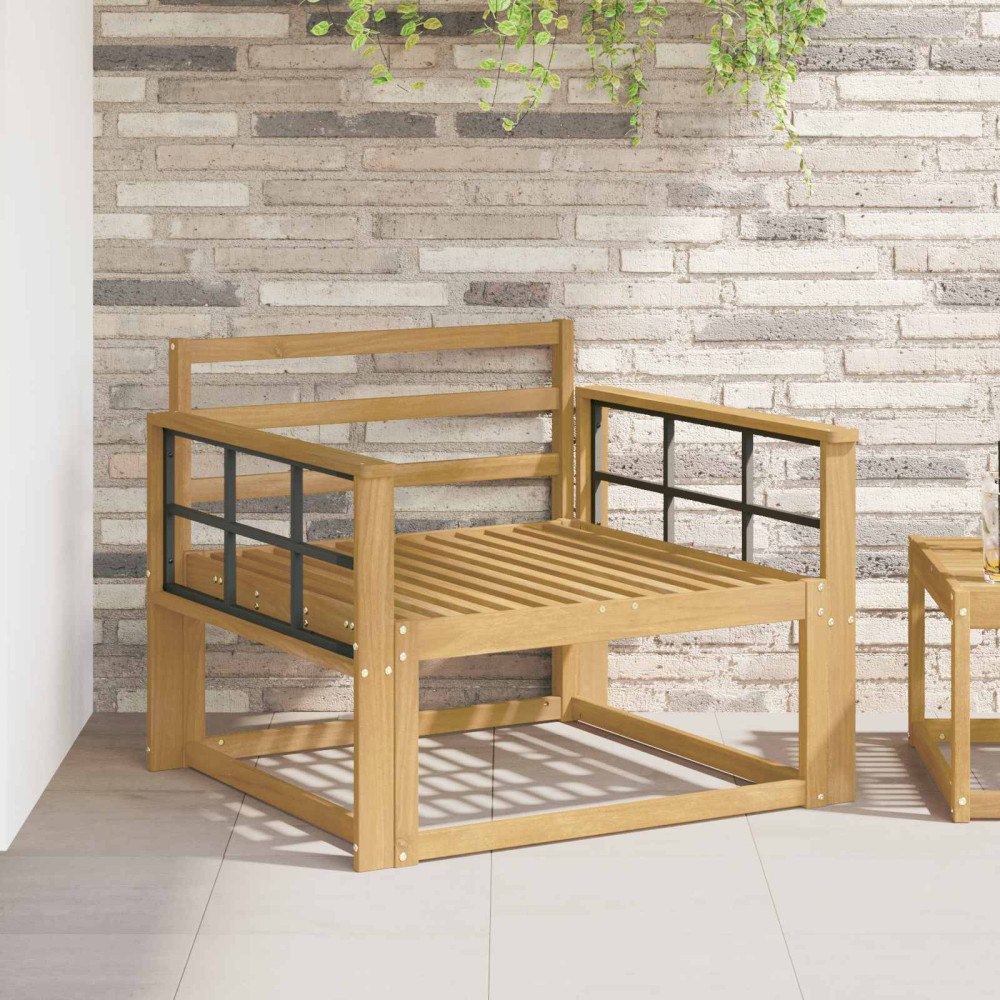 vidaXL Armstödmodul 2 pcs Vit 80 x 6 x 61 cm Massivt Akaciaträ