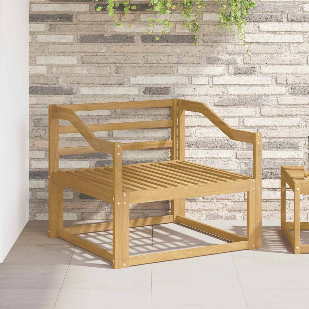 vidaXL Armstödmodul 2 pcs Vit 79 x 4 x 73 cm Massivt Akaciaträ