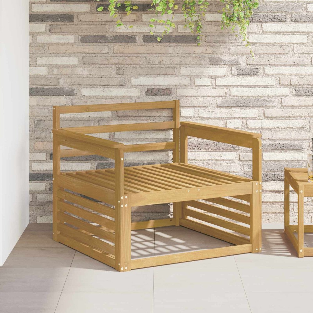 vidaXL Armstödmodul 2 pcs Vit 79 x 6 x 61 cm Massivt Akaciaträ