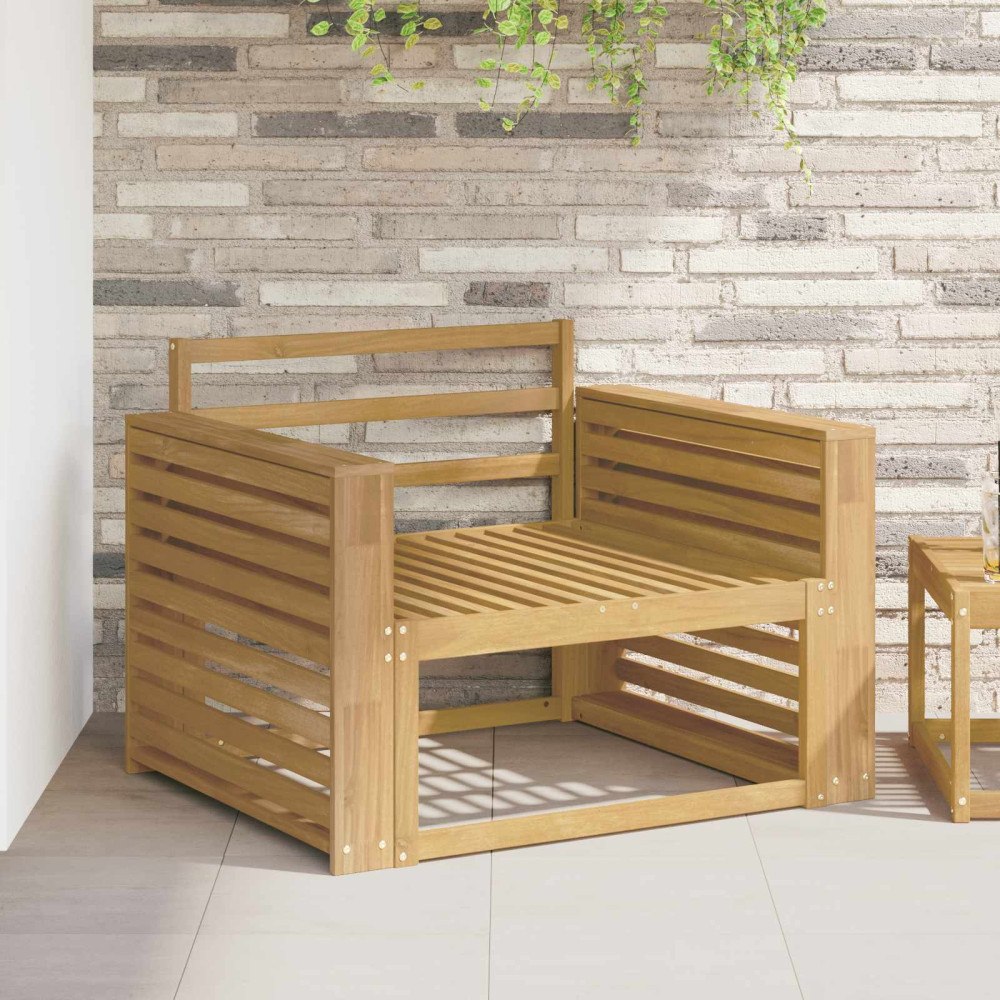 vidaXL Armstödmodul 2 pcs Vit 78,5 x 10 x 61 cm Massivt Akaciaträ
