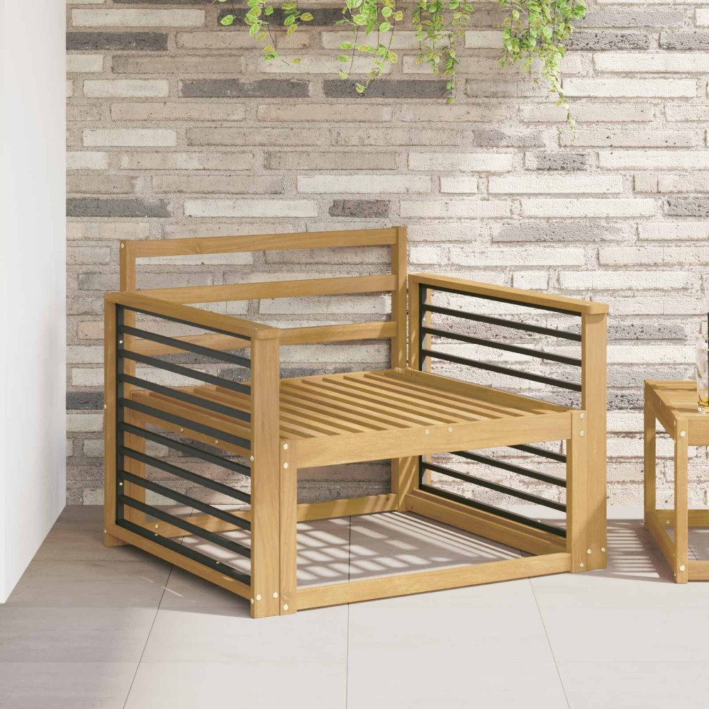 vidaXL Armstödmodul 2 pcs Vit 80 x 6 x 61 cm Massivt Akaciaträ