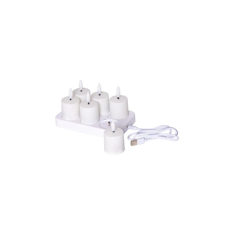 STAR TRADING Värmeljus STAR T LED laddstation 6 ljus
