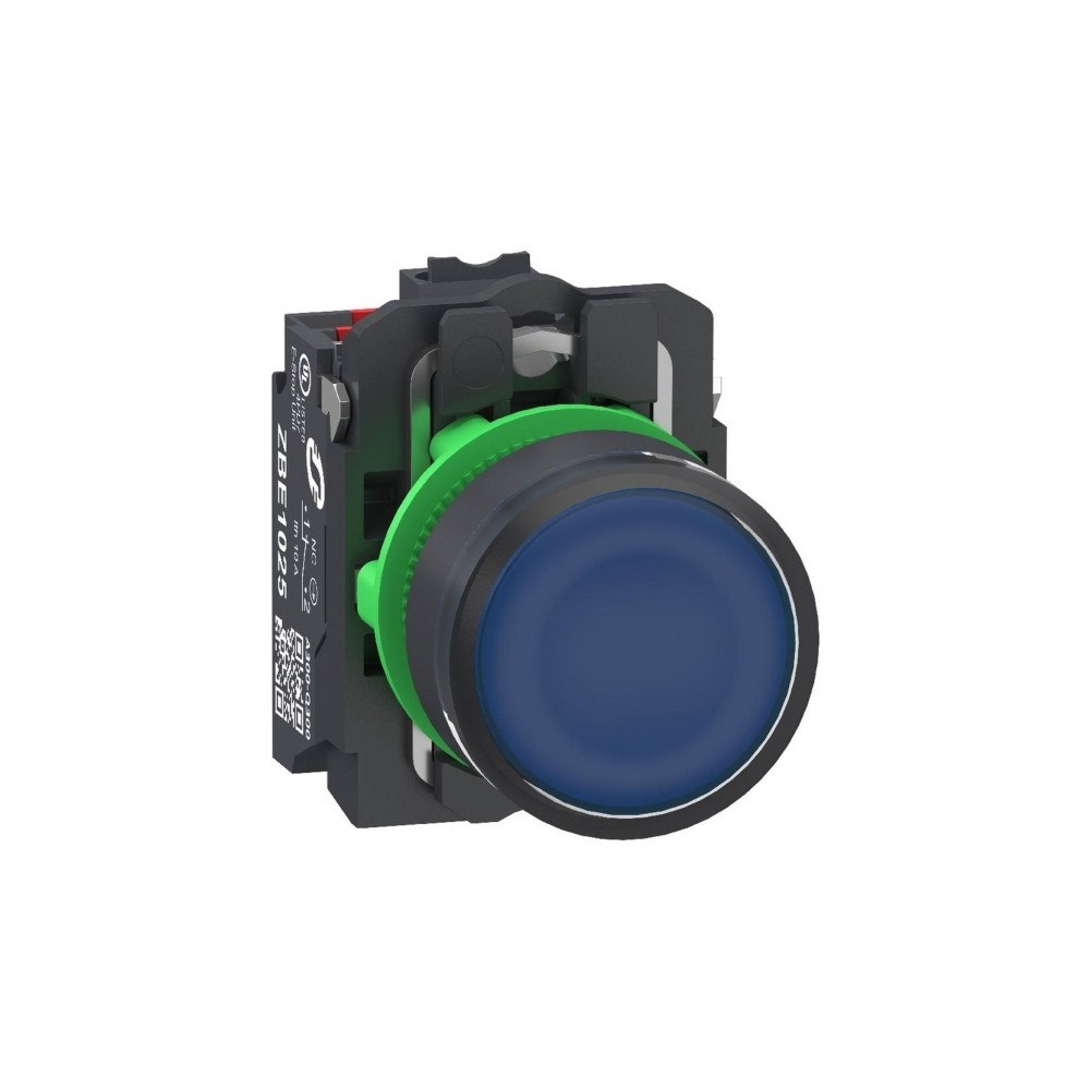 SCHNEIDER ELECTRIC Harmony lampa tryckkomplett i plast med LED och plan tryckyt...