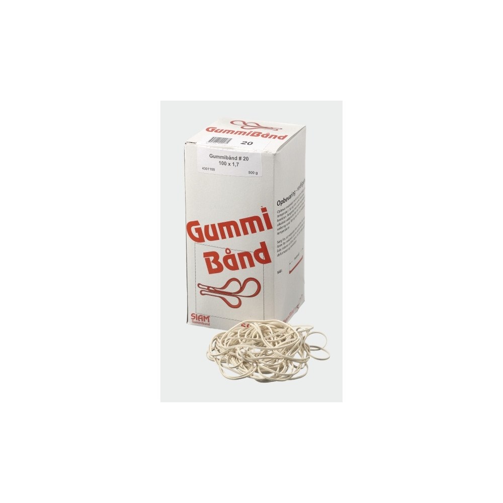SPECIALPLAST I GISLAVED AB Gummiband, 500 g, BxL: 5 x 220 mm, vita, förpackning med 180...
