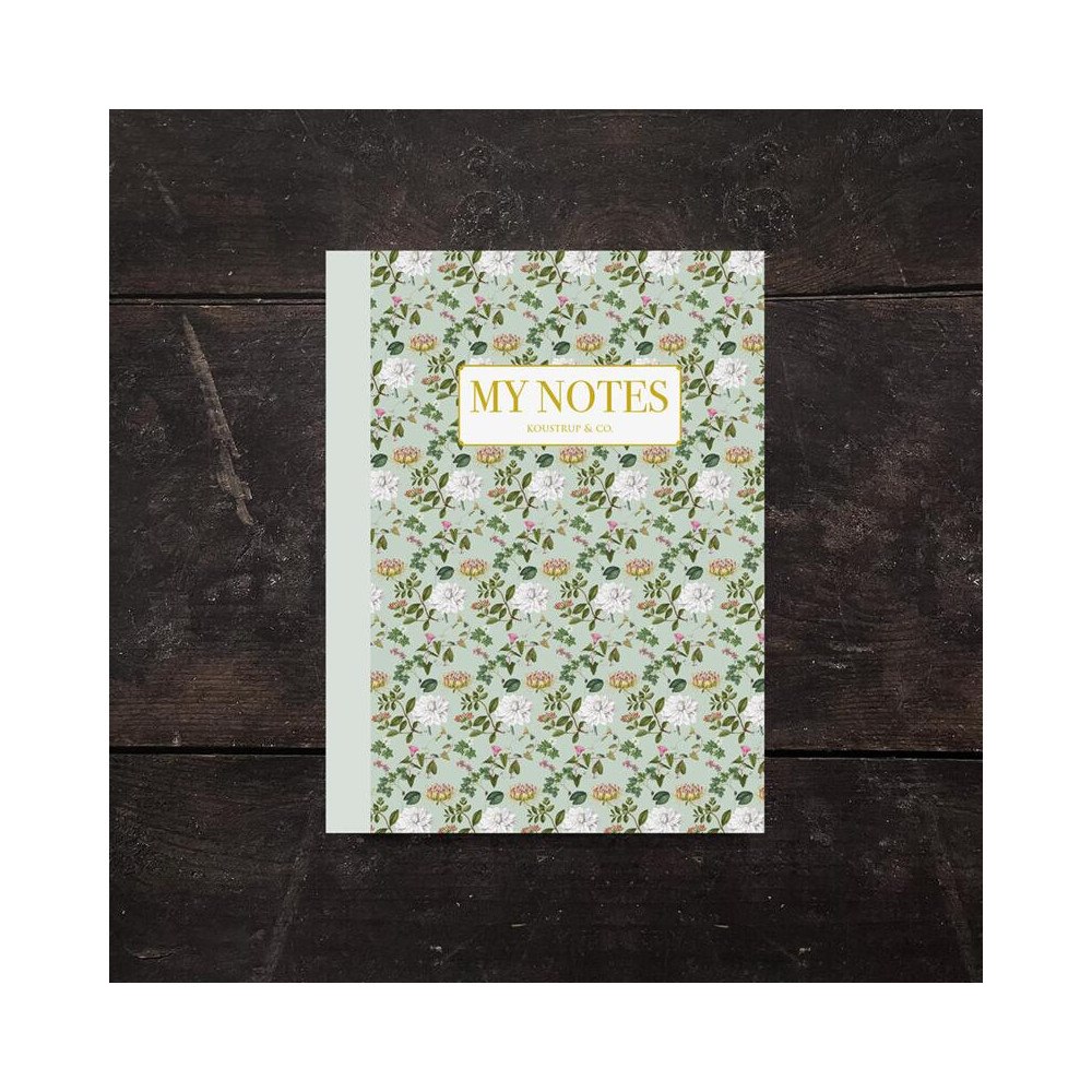Koustrup & Co Anteckningshäfte - Flora Danica Grön Småblommig